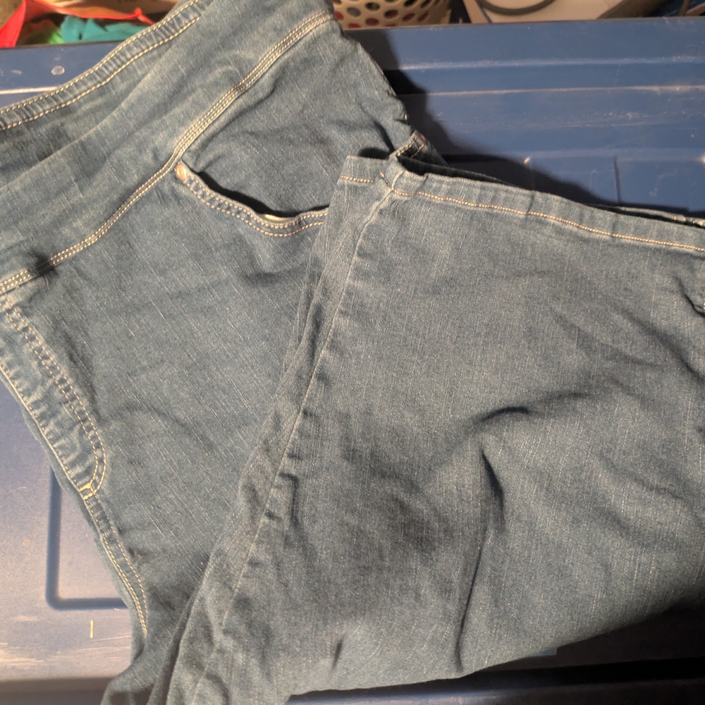 Terra & Sky Blue Straight Leg Jeans with Natural Fading